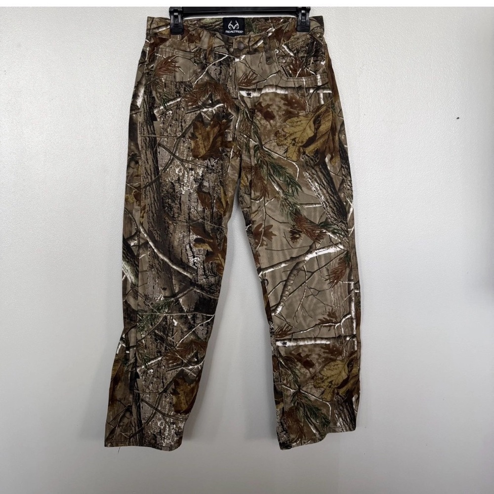 RealTree Edge Men 30/32 (M) Stretch Waist 6 Pocket Camo Cargo Hunting Pants EUC